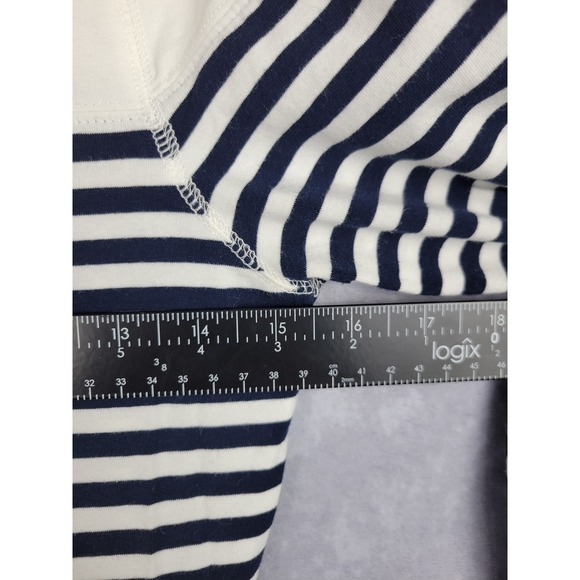 J Crew Striped Pajama Onesie Sleepwear Long Sleeve Button Up Footless Size S - Picture 9 of 10